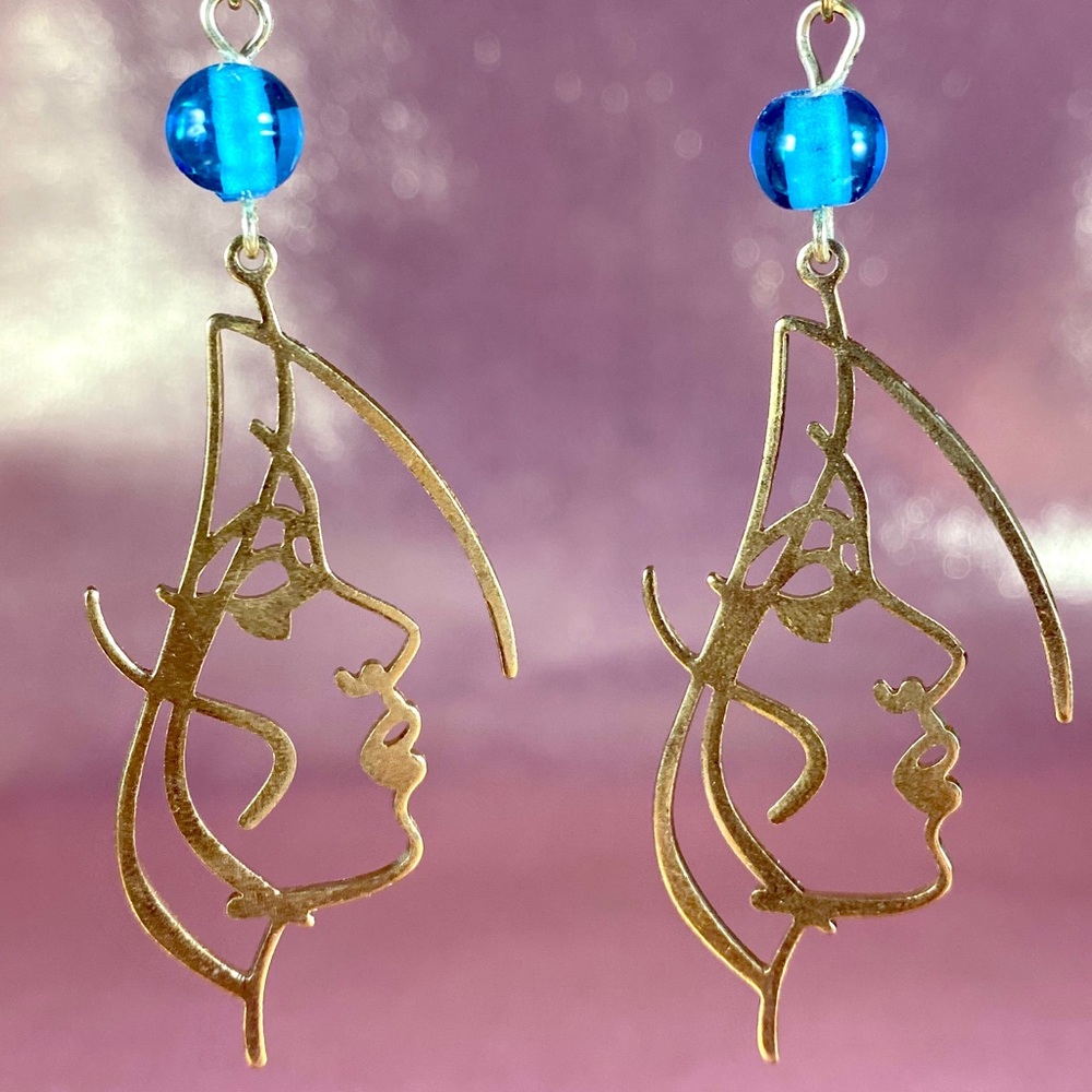 Wrightfully So Handmade Gold Silhouette Earrings